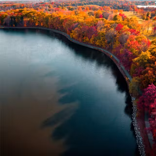Autumn lake iPad wallpaper
