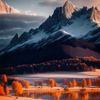 Autumn lake iPad wallpaper