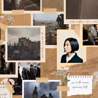 Autumn light academia desktop wallpaper