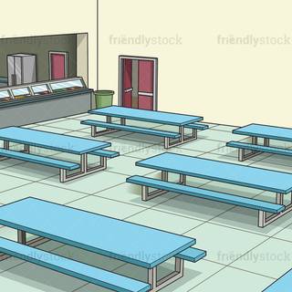 School cafeteria wallpaper