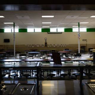 School cafeteria wallpaper