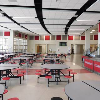 School cafeteria wallpaper