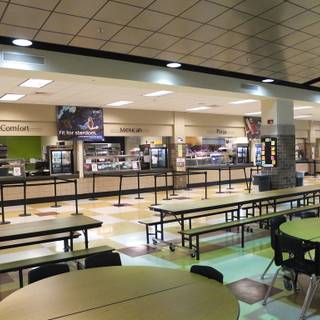 School cafeteria wallpaper