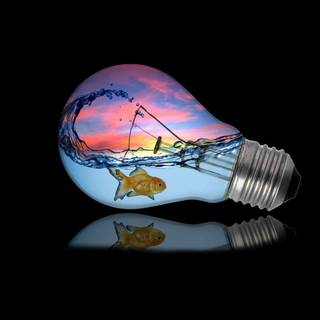 Nature in a lightbulb wallpaper
