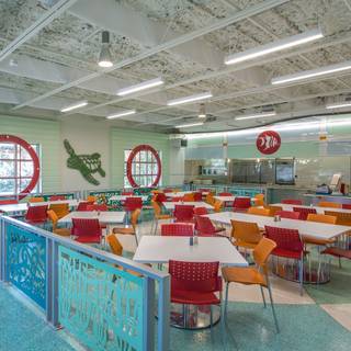 School cafeteria wallpaper