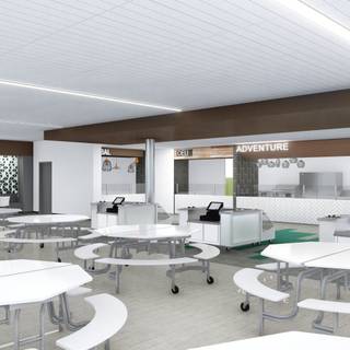 School cafeteria wallpaper