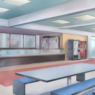 School cafeteria wallpaper