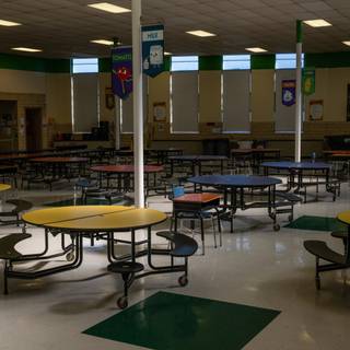 School cafeteria wallpaper