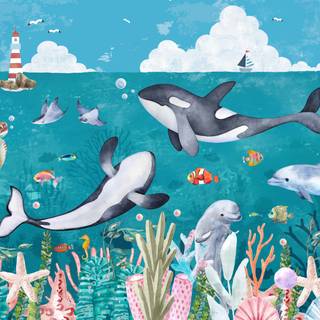 Baby sea creatures wallpaper