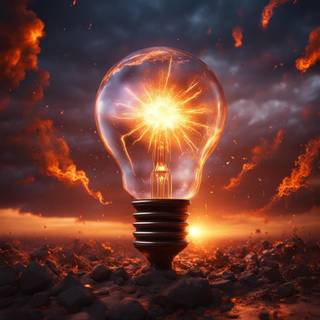 Nature in a lightbulb wallpaper