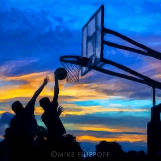 Sunset basketball wallpaper