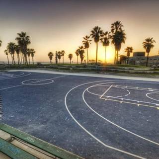 Sunset basketball wallpaper