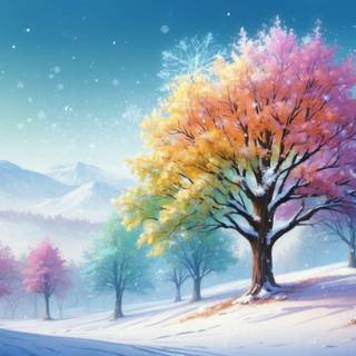 Portrait 8k winter wallpaper