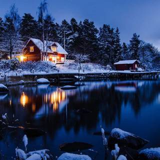 Winter scenery desktop wallpaper