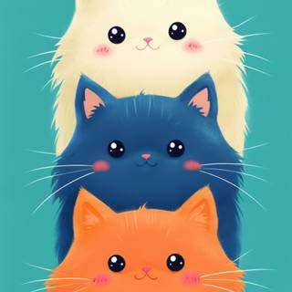 Autumn cat cartoon wallpaper