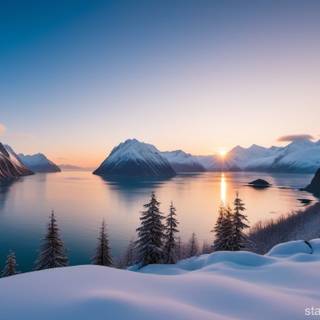 Winter scenery desktop wallpaper