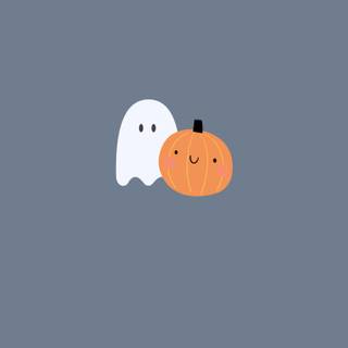 Cute ghost and pumkin Halloween wallpaper