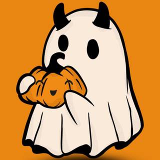 Cute ghost and pumkin Halloween wallpaper