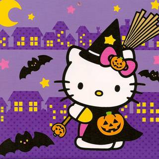 Hello Kitty computer Halloween wallpaper
