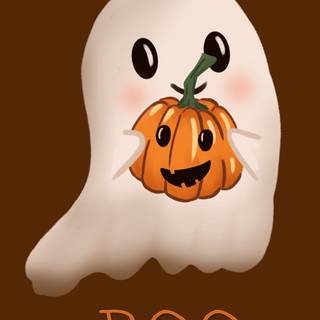Cute ghost and pumkin Halloween wallpaper