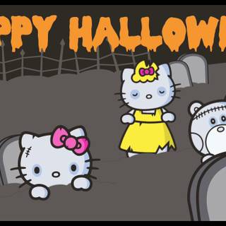 Hello Kitty computer Halloween wallpaper