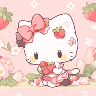 Hello Kitty pastel Chromebook wallpaper