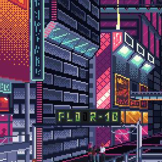 Pixelart city phone wallpaper