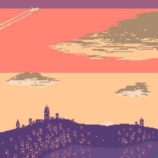 Pixelart city phone wallpaper