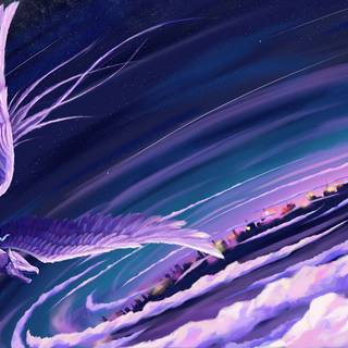 Purple dragon 4k wallpaper