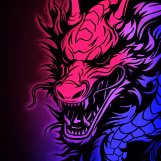 Blue and red dragon wallpaper