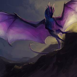Purple dragon 4k wallpaper