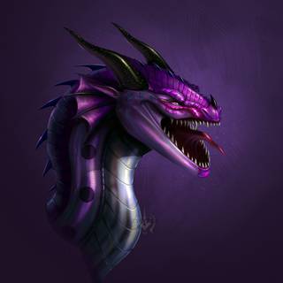 Purple dragon 4k wallpaper