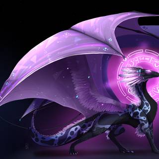Purple dragon 4k wallpaper