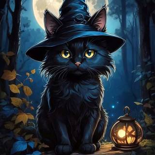 Halloween cat iPhone wallpaper