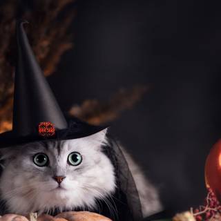 Halloween cat iPhone wallpaper