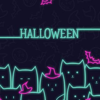 Halloween cat iPhone wallpaper