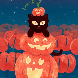 Halloween cat iPhone wallpaper