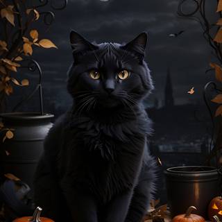 Halloween cat iPhone wallpaper
