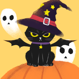 Halloween cat iPhone wallpaper