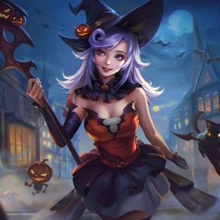 Halloween girl 4k wallpaper
