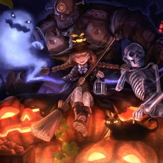 Halloween cartoon PC wallpaper