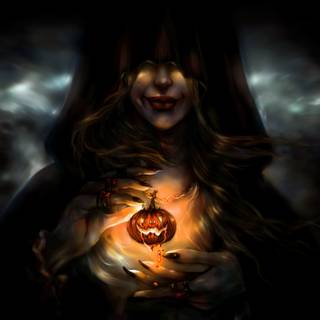 Halloween girl 4k wallpaper