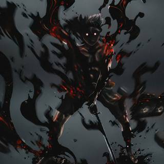 Anime 4k black consola wallpaper