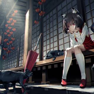 Anime 4k black consola wallpaper