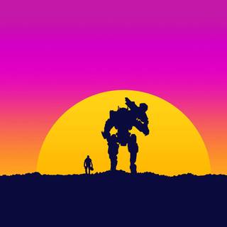 Minimalist robot wallpaper