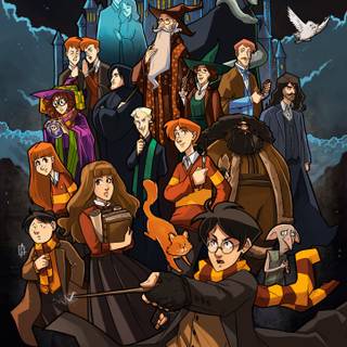 Harry Potter illustration wallpaper