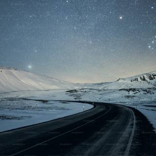 Winter dark landscape wallpaper