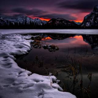 Winter dark landscape wallpaper