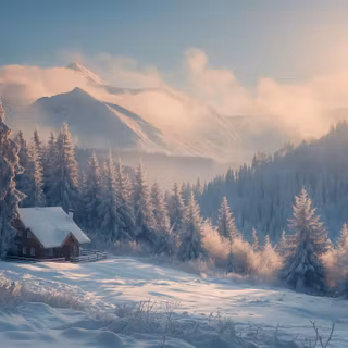 Landscape winter trees wallpaper