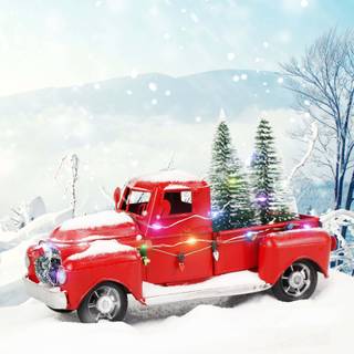 Car winter lights wallpaper